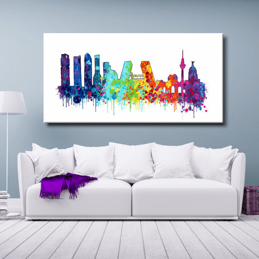 Cuadro de Madrid Skyline Splash