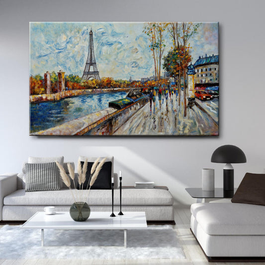 Cuadro de París con Torre Eiffel y Sena