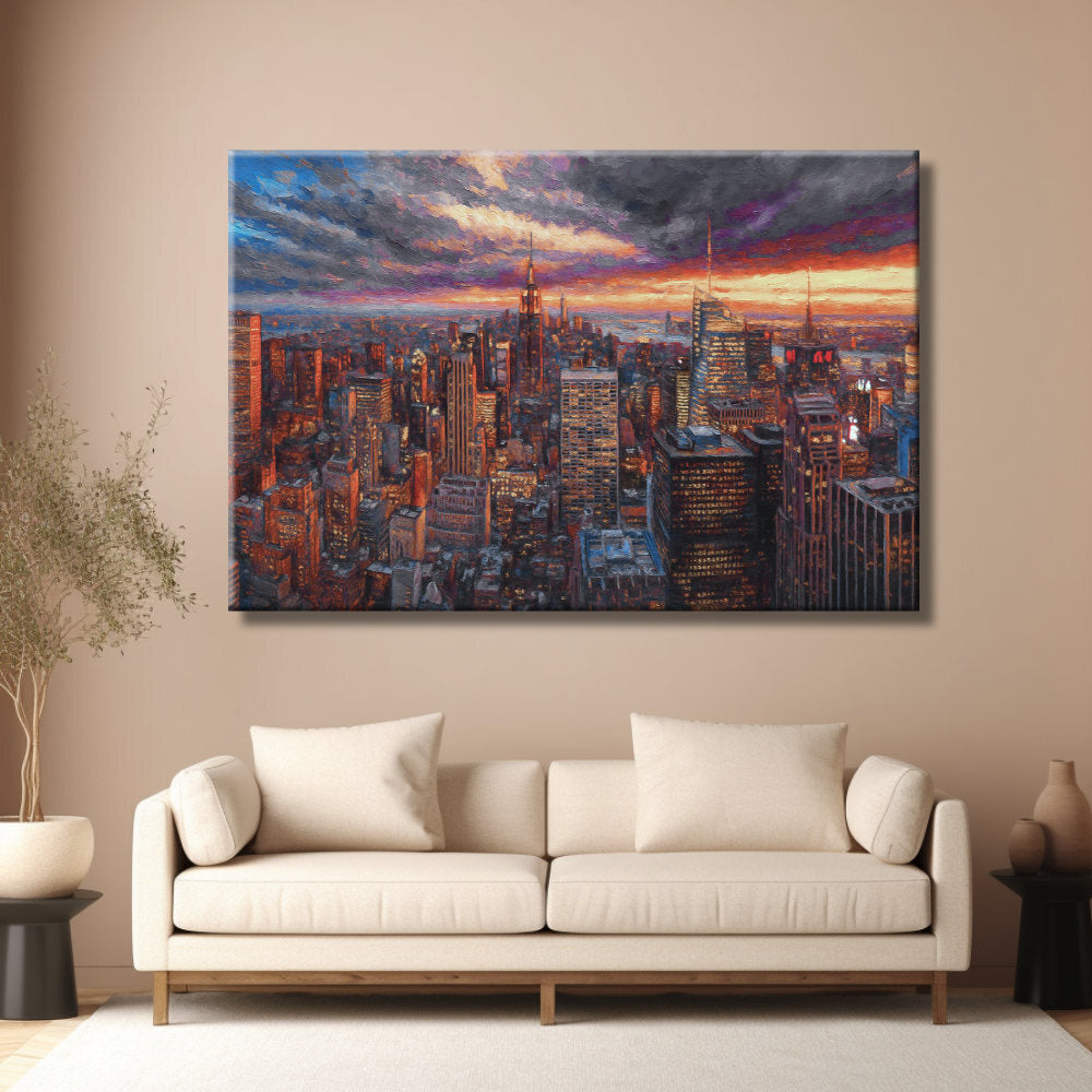 Cuadro panorámico New York aéreo
