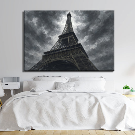 Cuadro de la Torre Eiffel y nubes