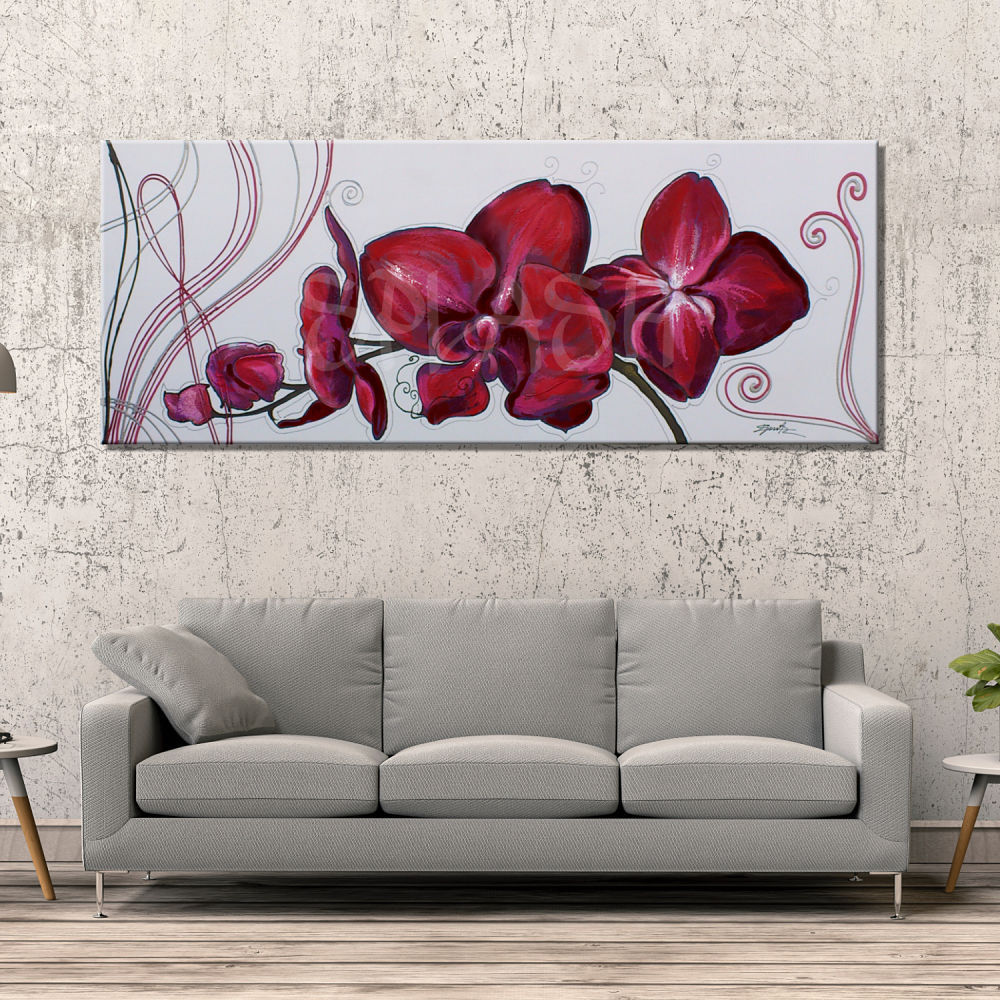 Cuadro de Orquídeas Rojas