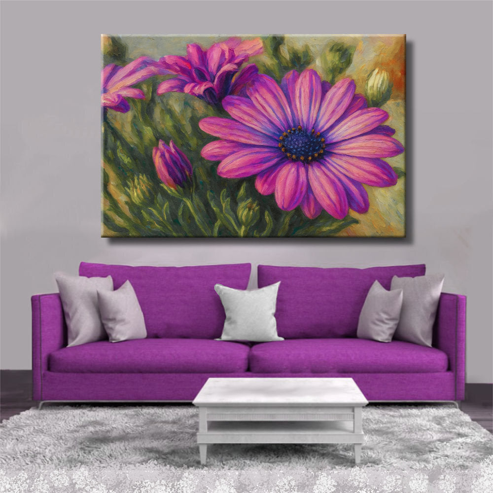 Cuadro de flores magenta grandes