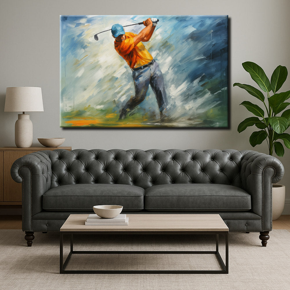 Cuadro Jugador de Golf en Movimiento