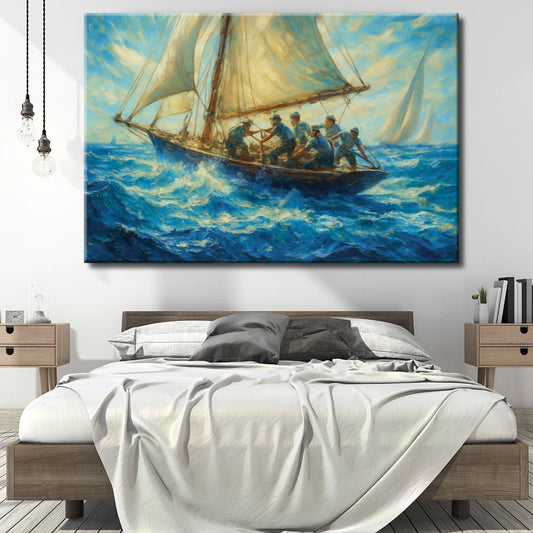 Cuadro de Regata con Veleros