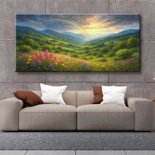 Cuadro de paisaje con Flores