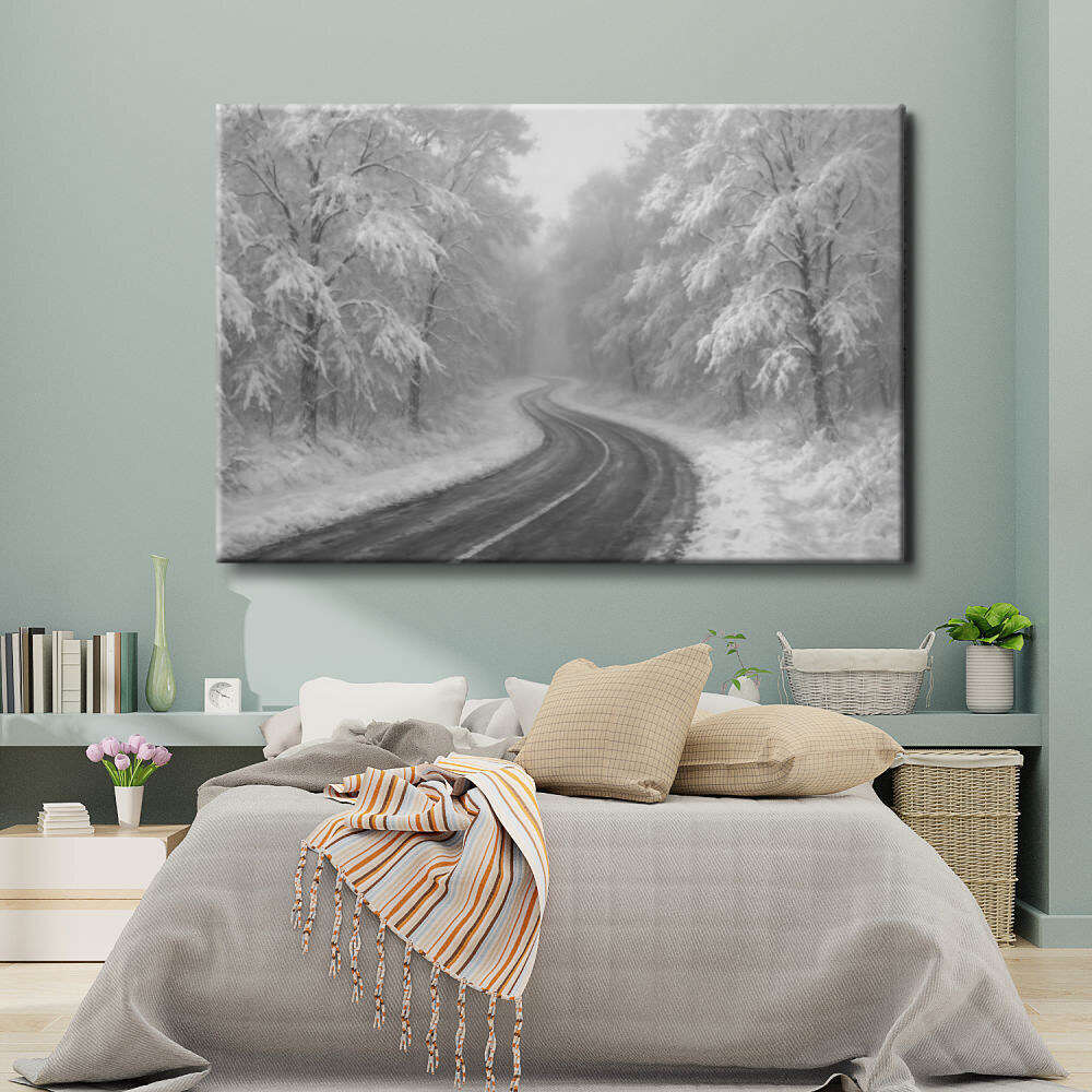 Cuadro de Paisaje invernal nevado