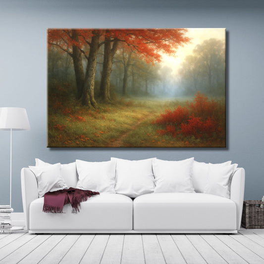 Cuadro de Paisaje otoñal con árboles