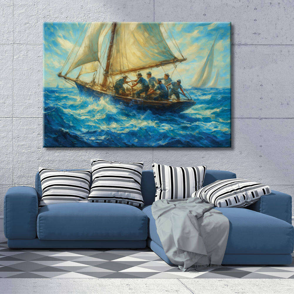 Cuadro de Regata con Veleros