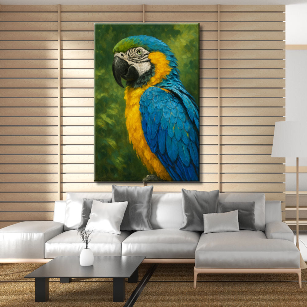 Cuadro de Guacamayo en vertical