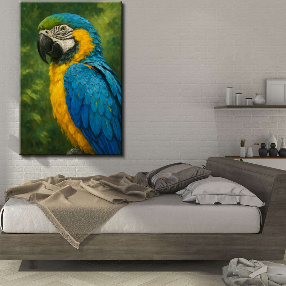 Cuadro de Guacamayo en vertical