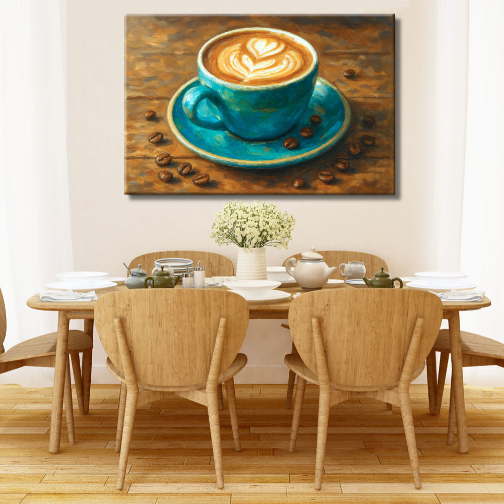 Cuadro Taza de café turquesa