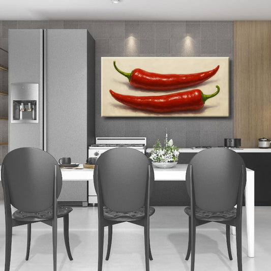 Cuadro bodegón de Pimientos rojos