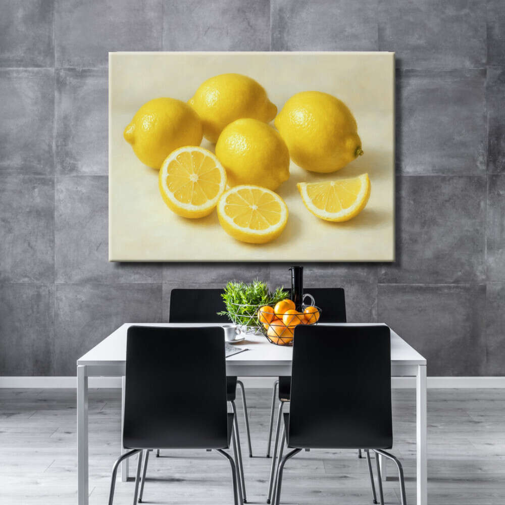 Cuadro de bodegón con limones
