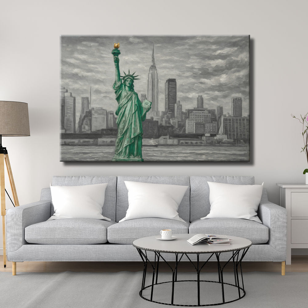 Cuadro skyline New York blanco y negro