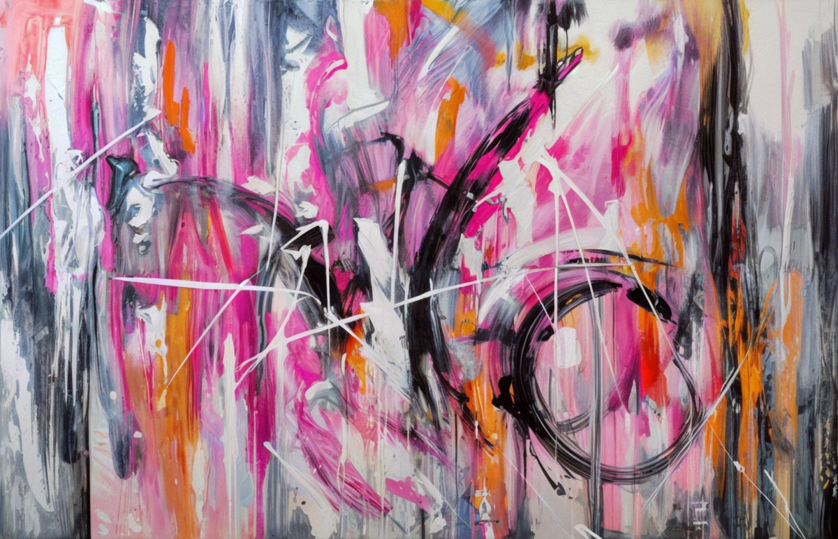 Cuadro abstracto Caos magenta - la obra