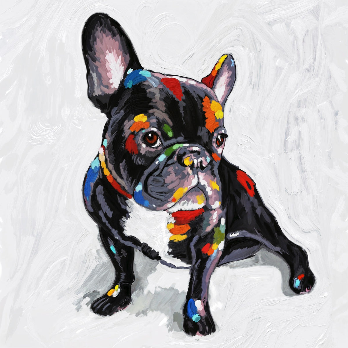 Cuadro moderno Bulldog francés colores - la obra