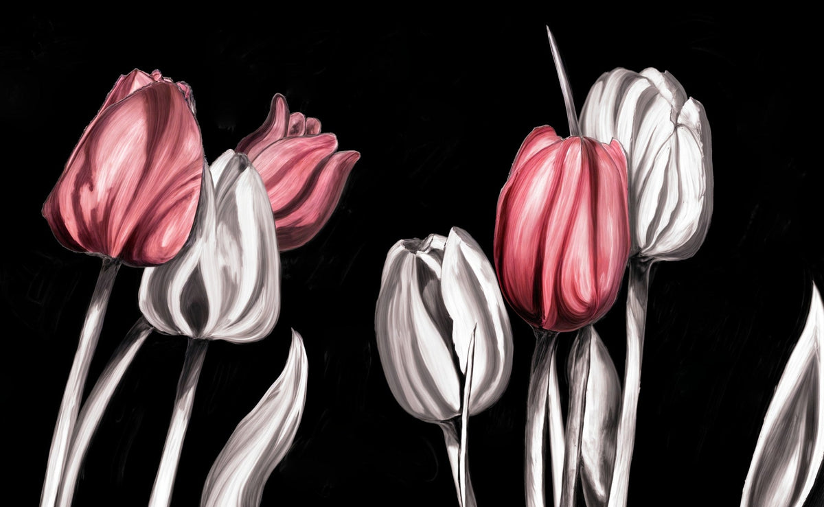 Cuadro de Flores Tulipanes rojos - la obra