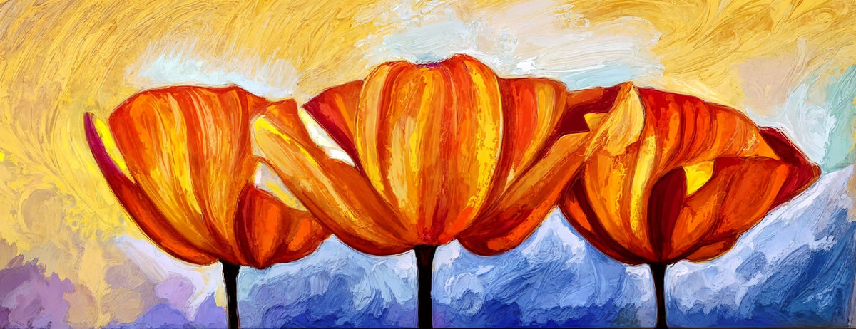 Cuadro de Flores naranja - la obra
