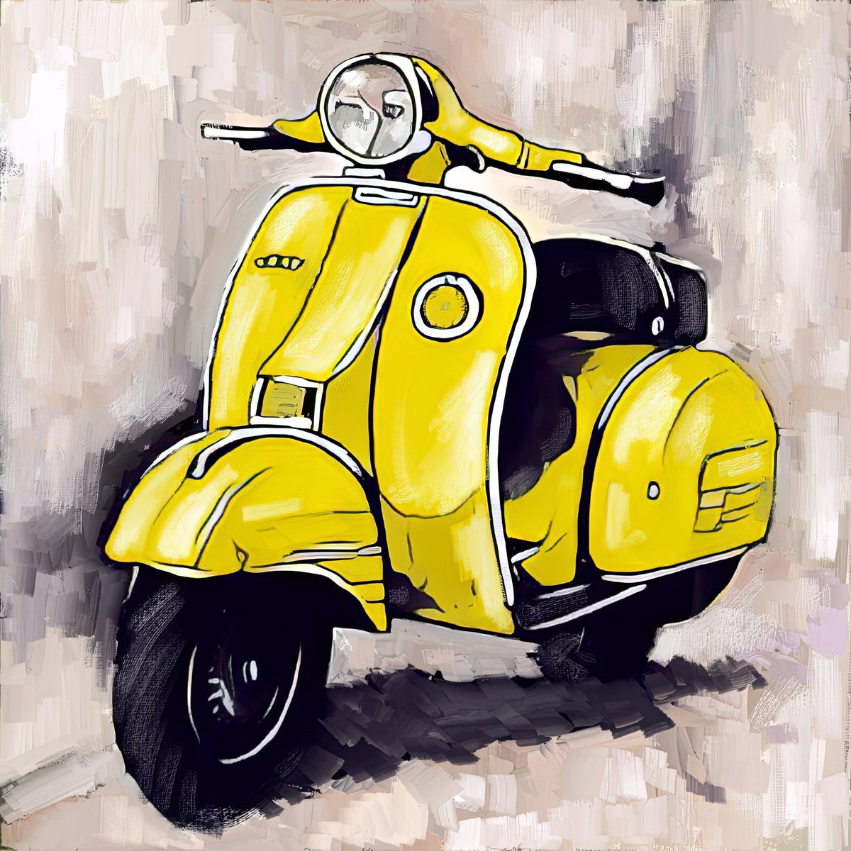 Cuadro Vintage Vespa en Amarillo - la obra