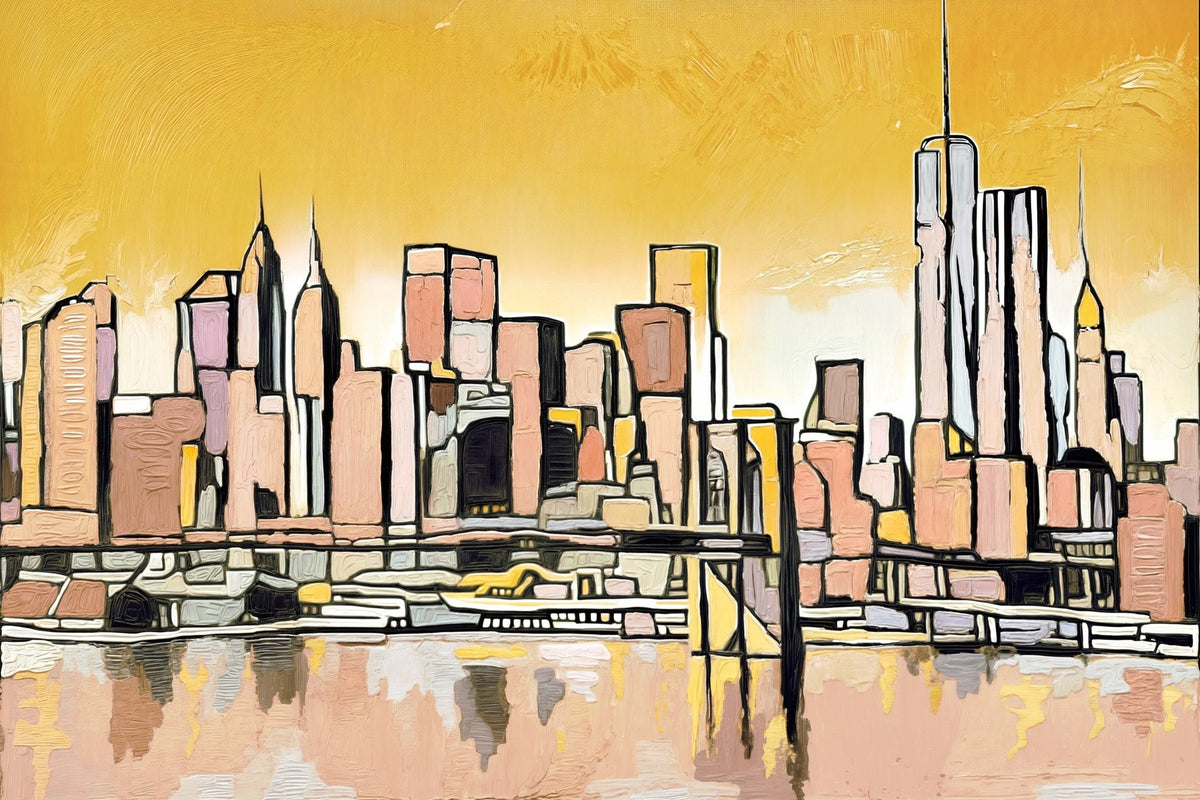 Cuadro urbano de Nueva York Skyline - la obra