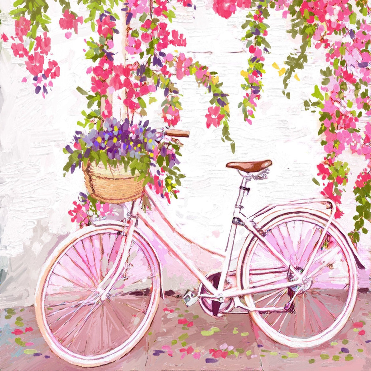 Bicicleta Vintage en rosa - la obra