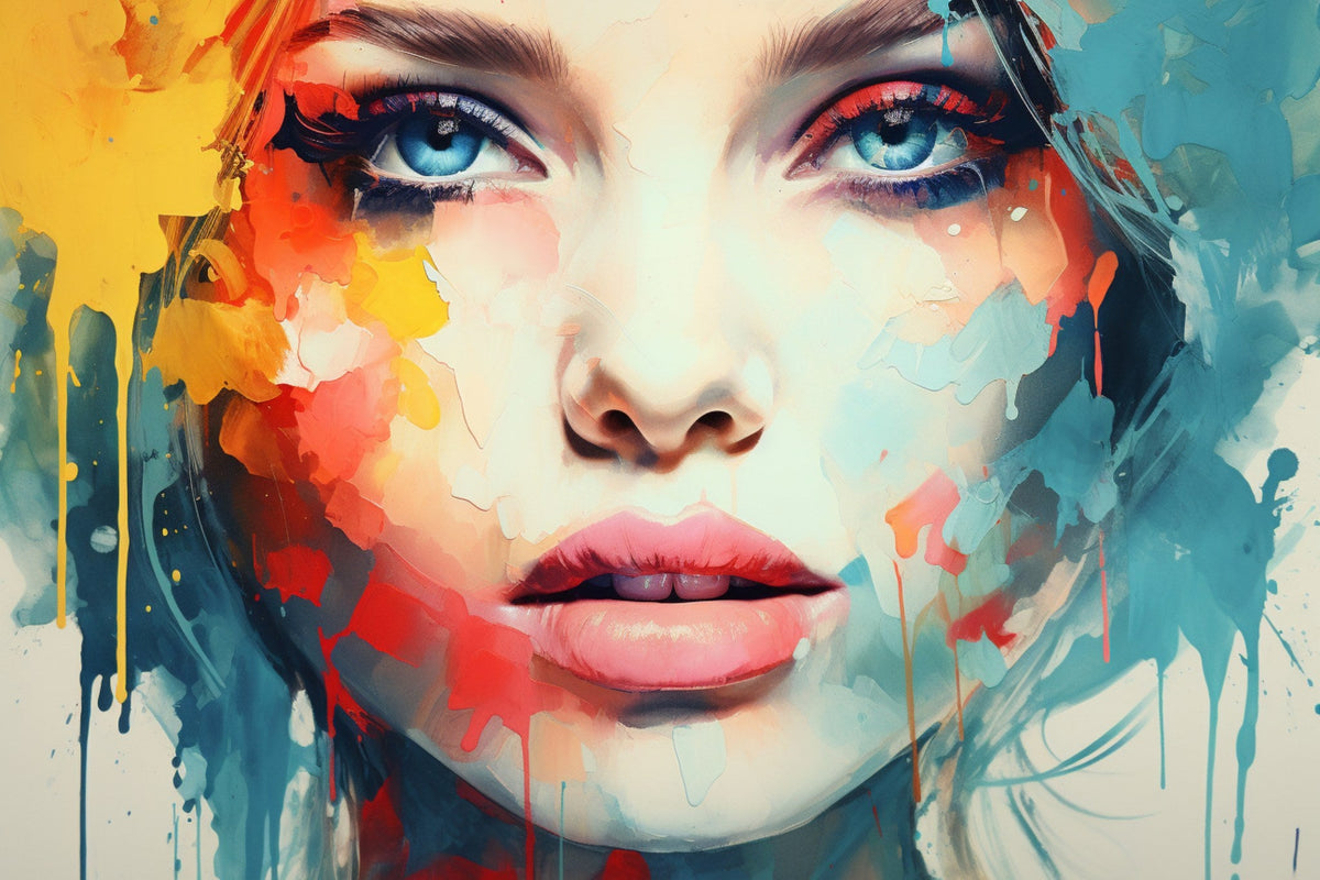 Cuadro de Rostro Femenino Multicolor - la obra