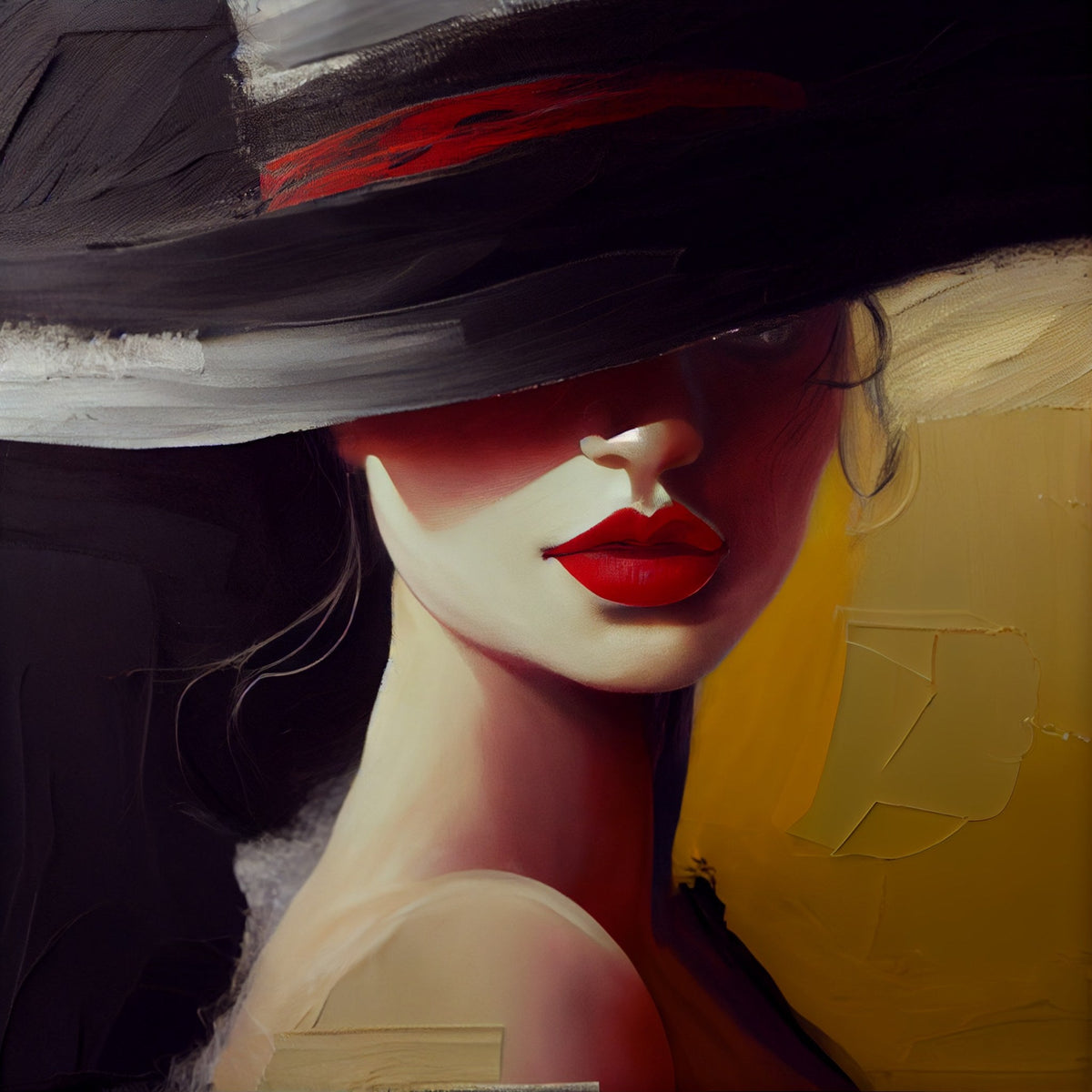 Cuadro Mujer y Sombrero - la obra