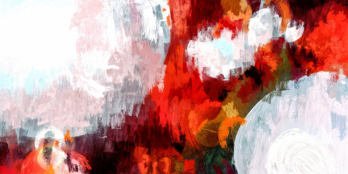 Abstracto Tierra Luna en rojo - la obra