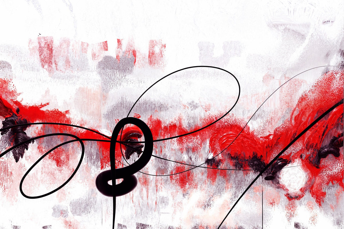 Cuadro Abstracto Composición en rojo - la obra