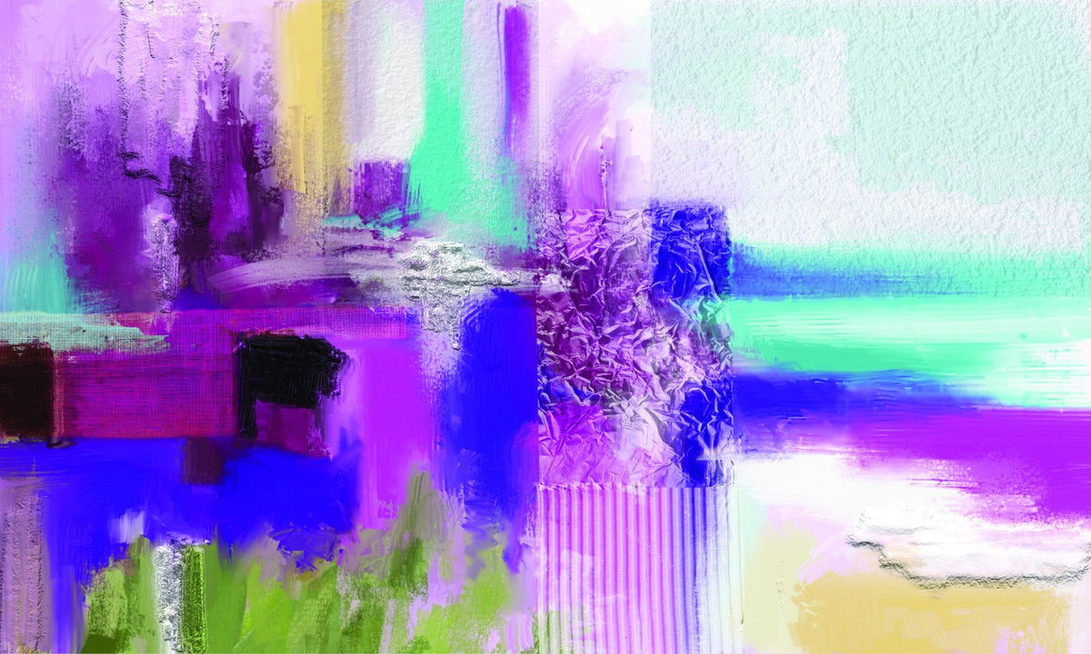 Cuadro abstracto geométrico colorido - la obra