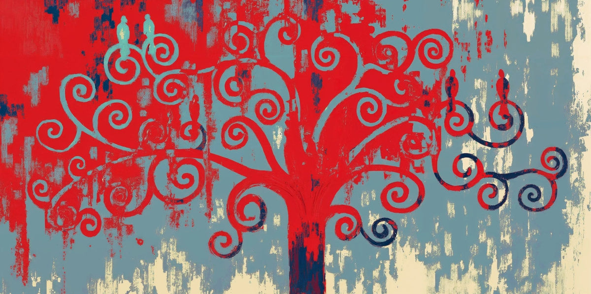 Cuadro Árbol de la Vida en Rojo - la obra