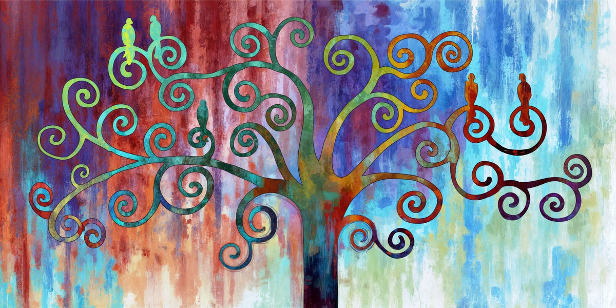 Cuadro Árbol de la Vida colores variados - la obra
