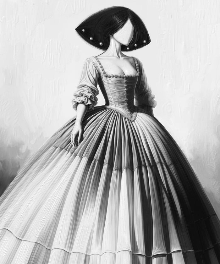Cuadro de Menina moderna blanco y negro