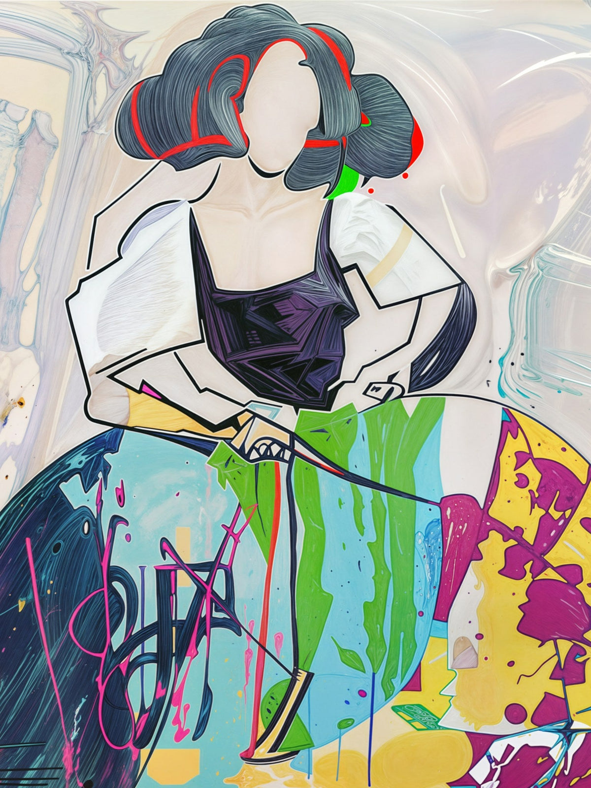 Cuadro abstracto de Menina moderna - la obra