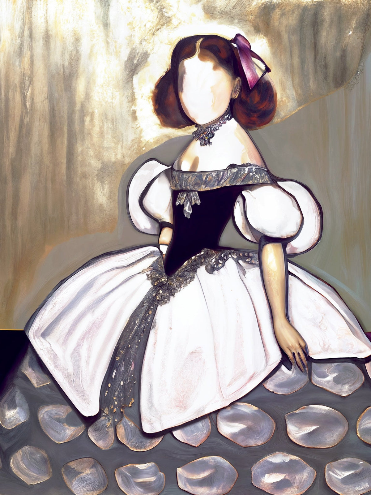 Cuadro Menina moderna vertical - la obra