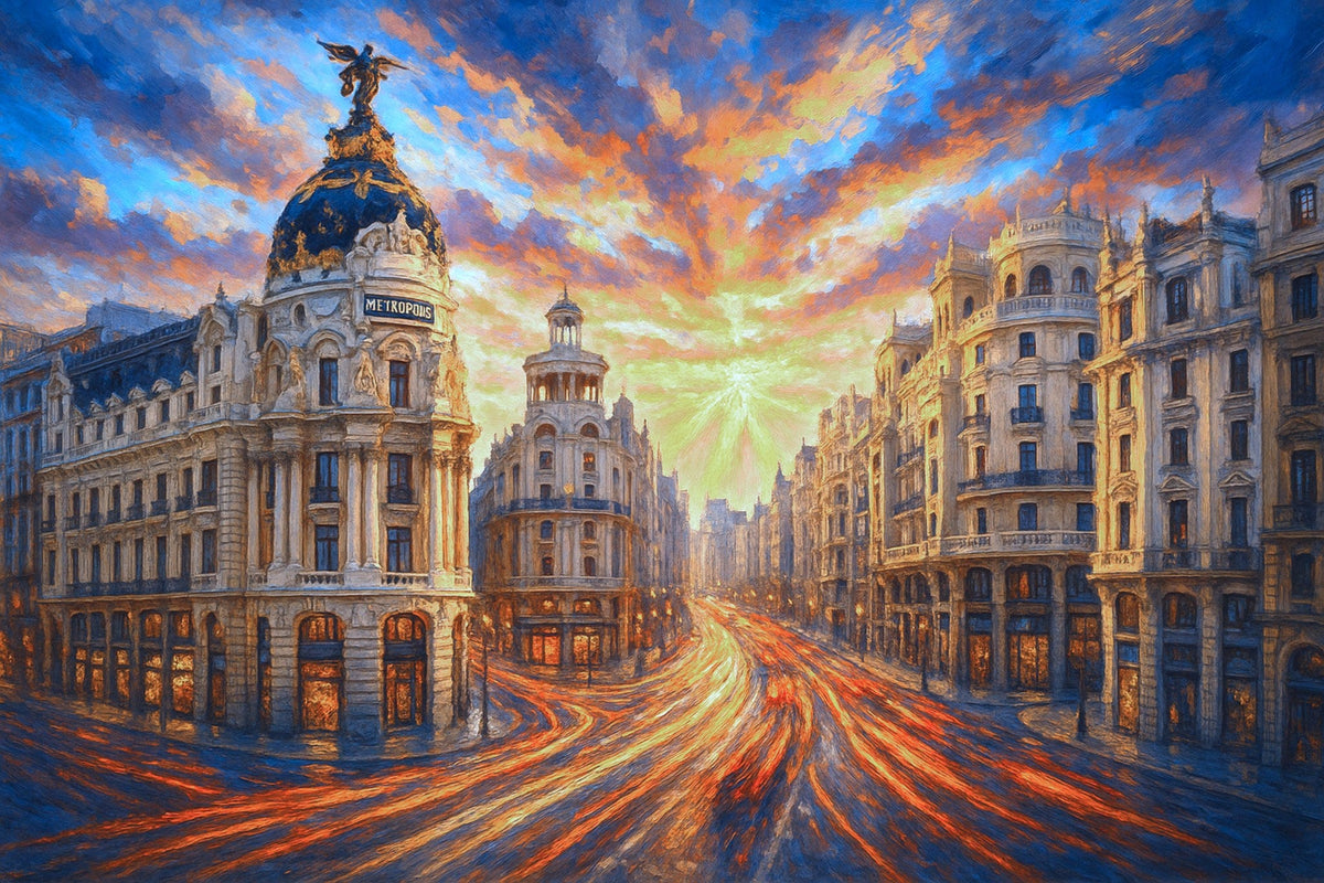 Cuadro Edificio Metrópolis de Madrid - la obra