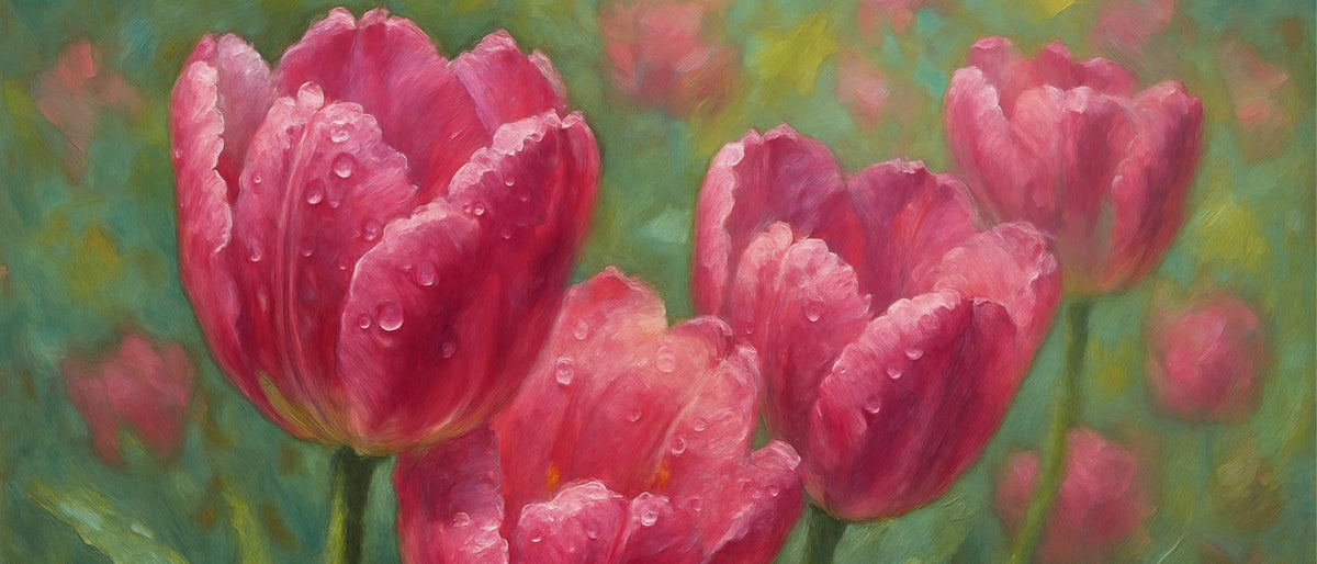 Cuadro de Flores con Tulipanes rojos - la obra