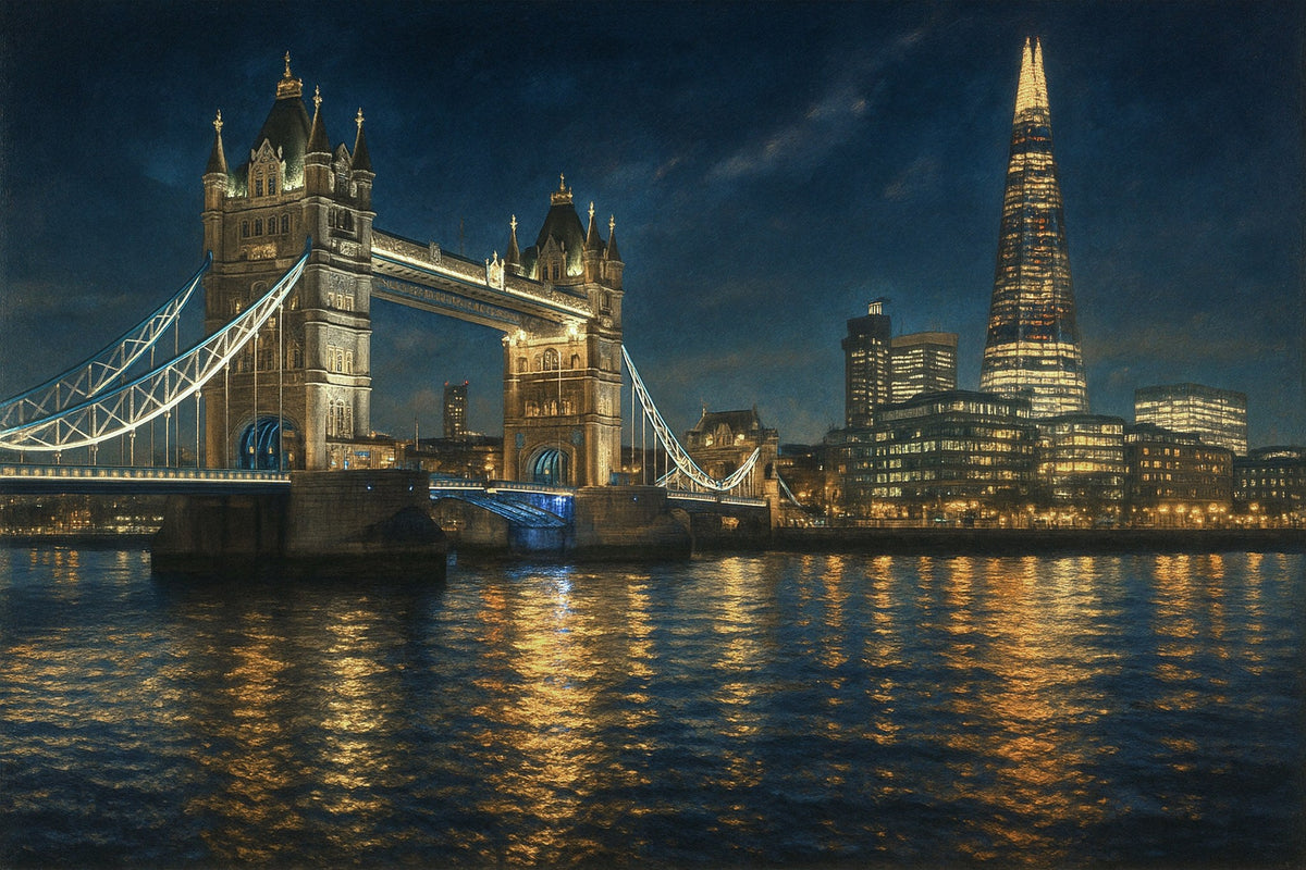 Cuadro Skyline Londres nocturno - la obra