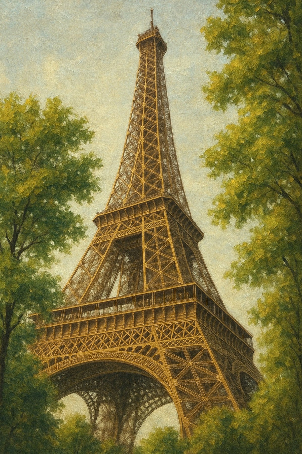 Cuadro torre Eiffel vertical - la obra
