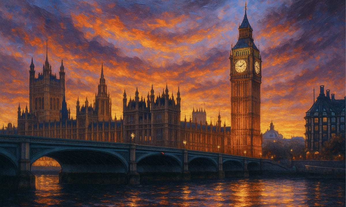 Cuadro de Londres al atardecer - la obra