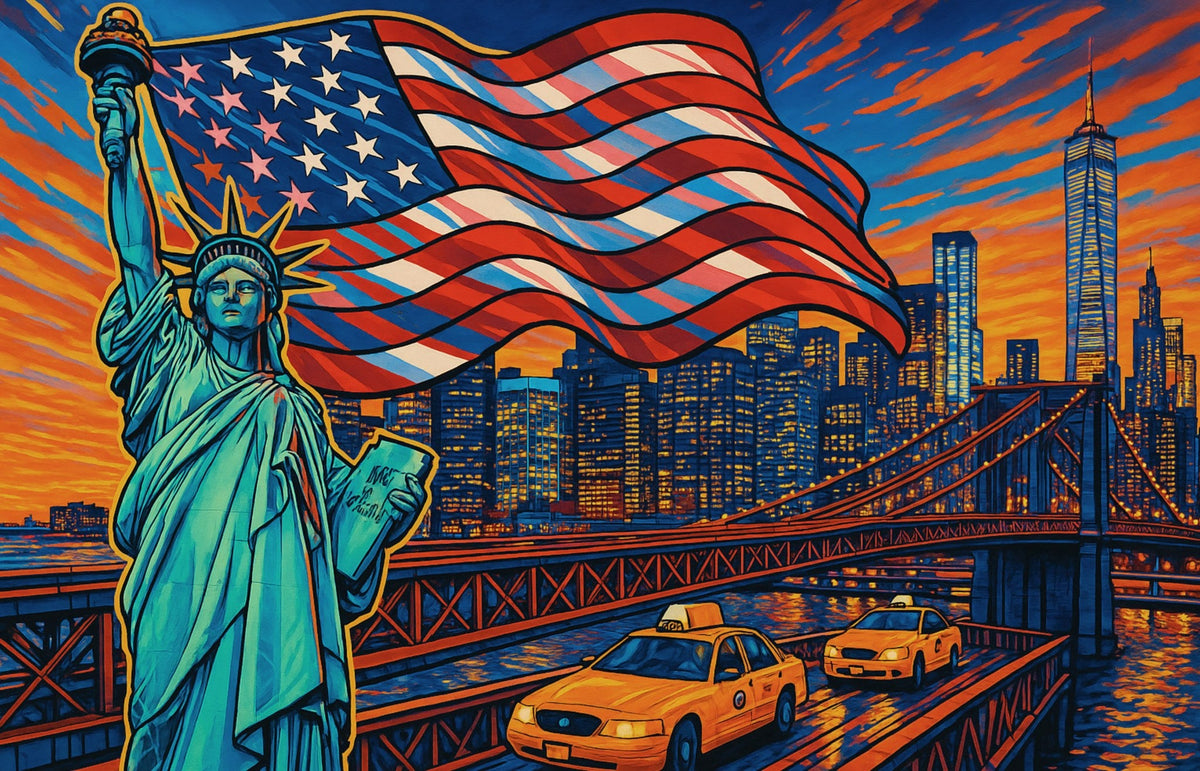 Cuadro Collage iconos New York - la obra