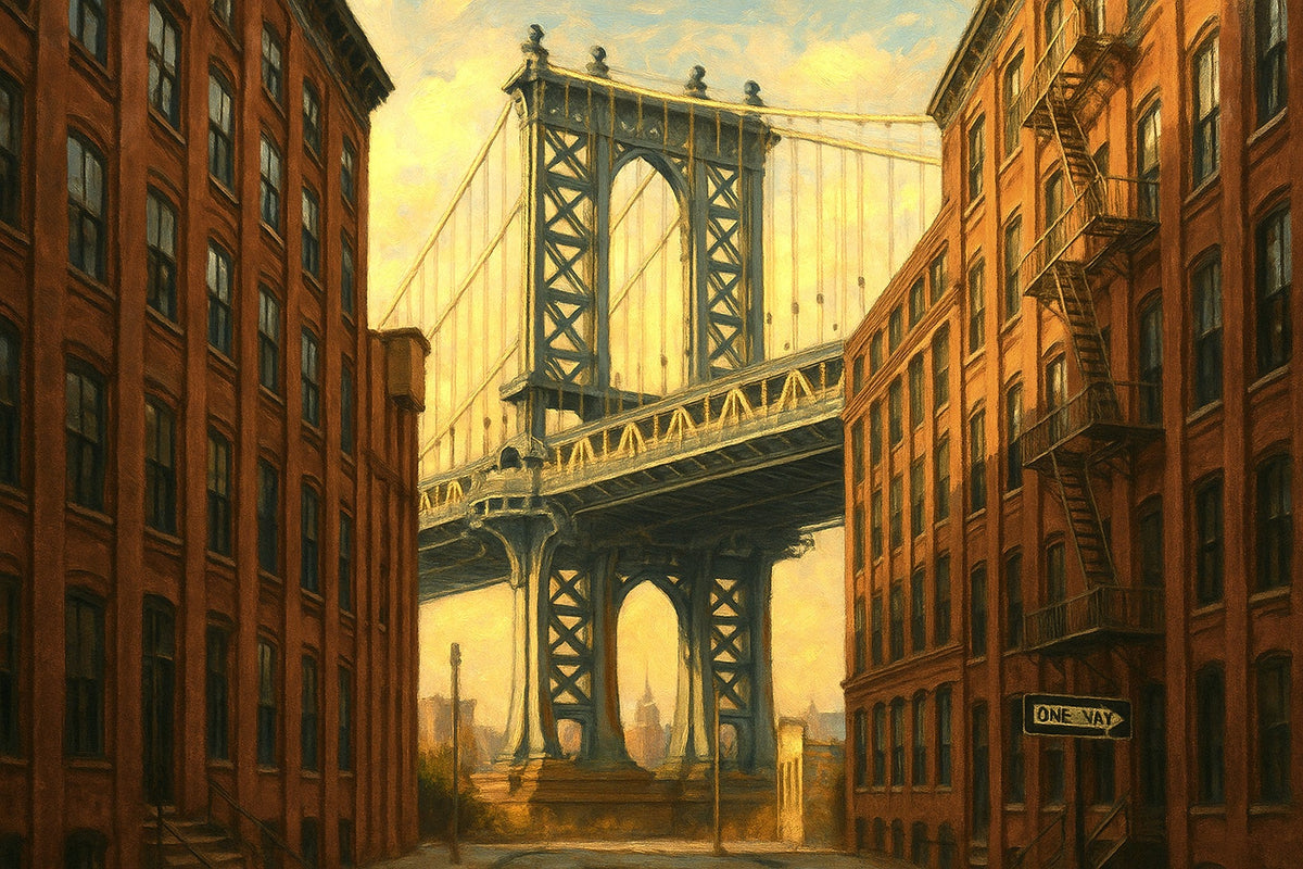 Cuadro de New York y puente de Manhattan - la obra