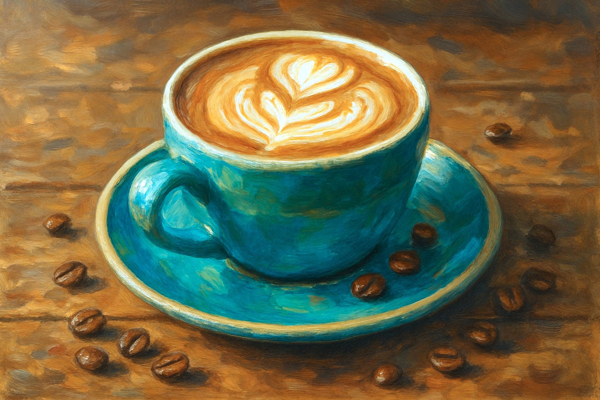 Cuadro Taza de café turquesa - la obra