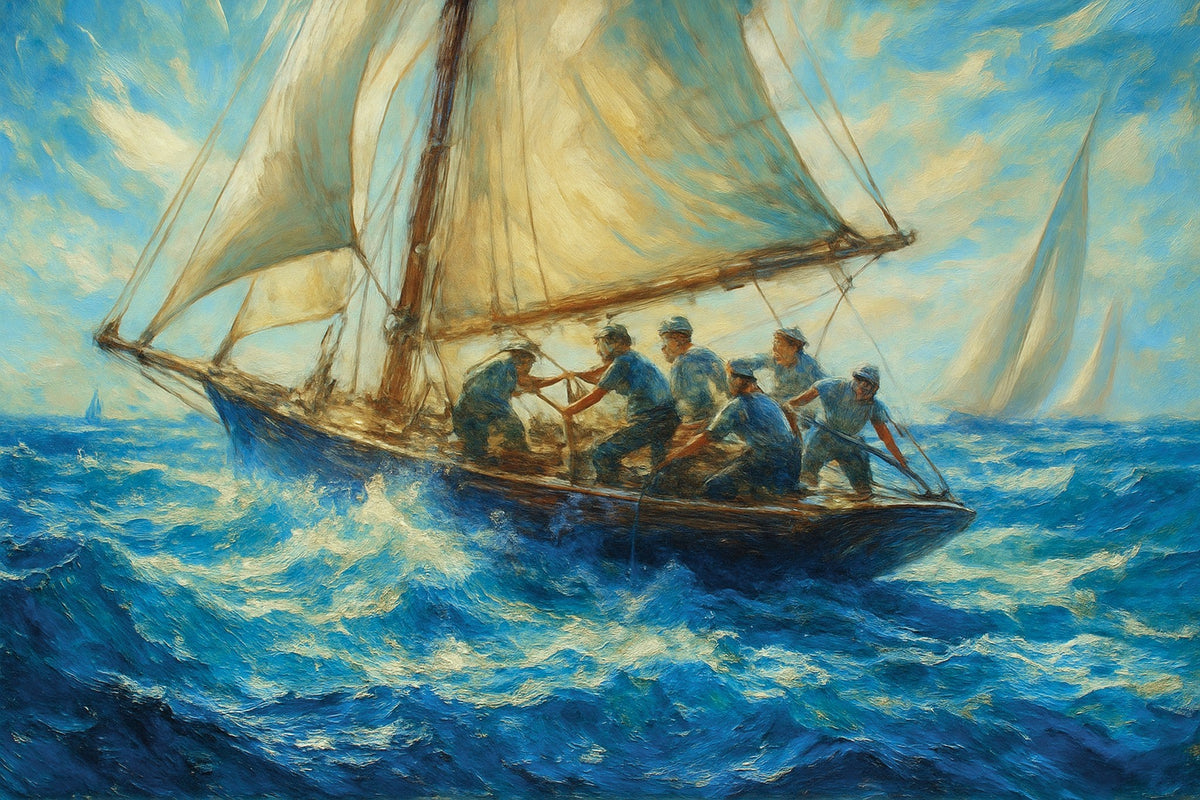 Cuadro de Regata con Veleros - la obra