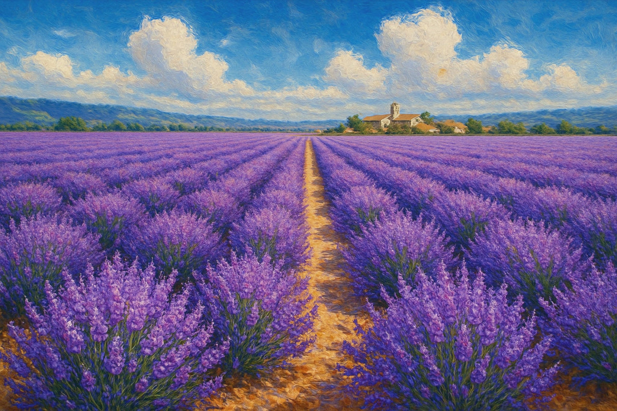 Cuadro de Paisaje campestre con lavanda - la obra