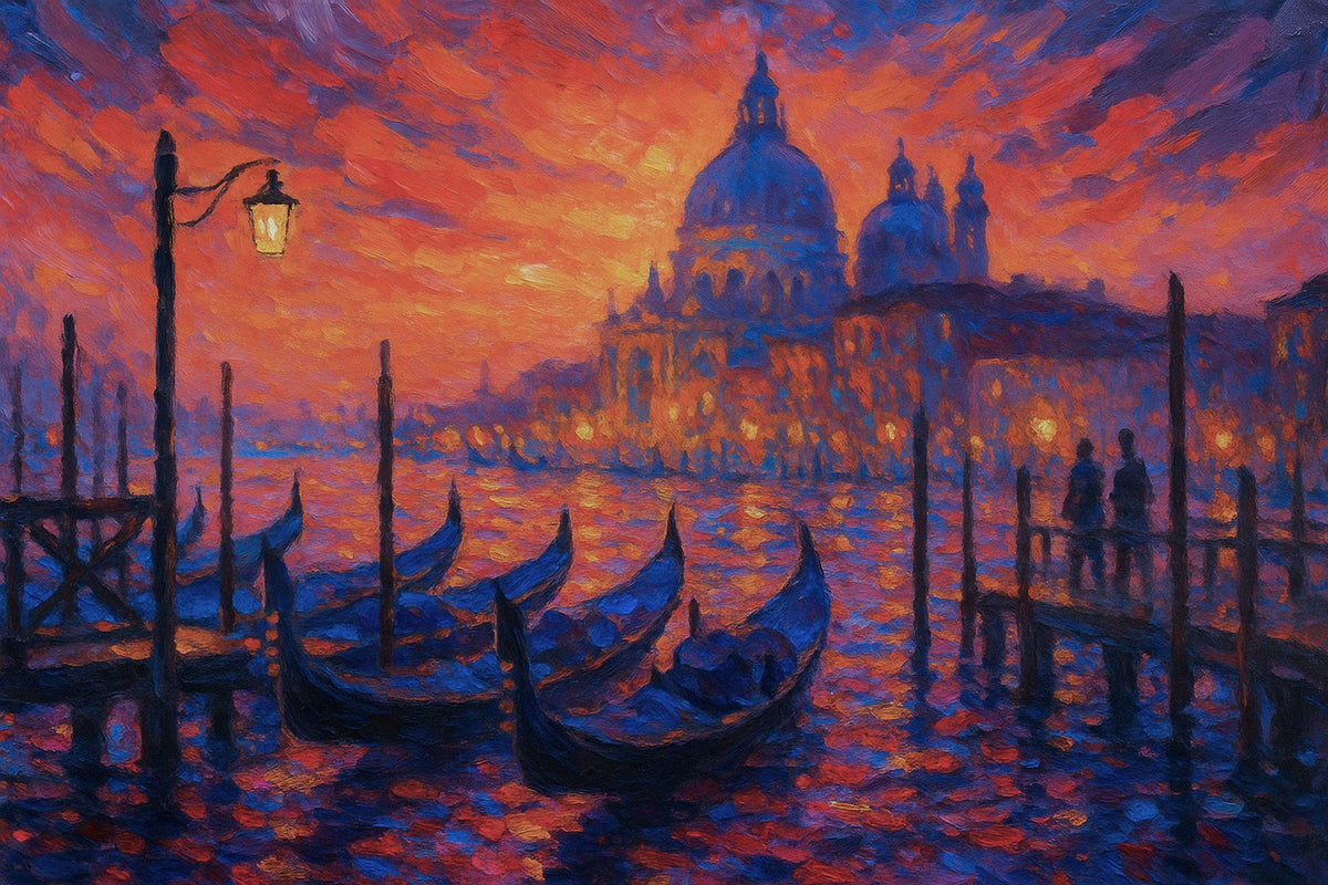 Cuadro de Atardecer en Venecia - la obra