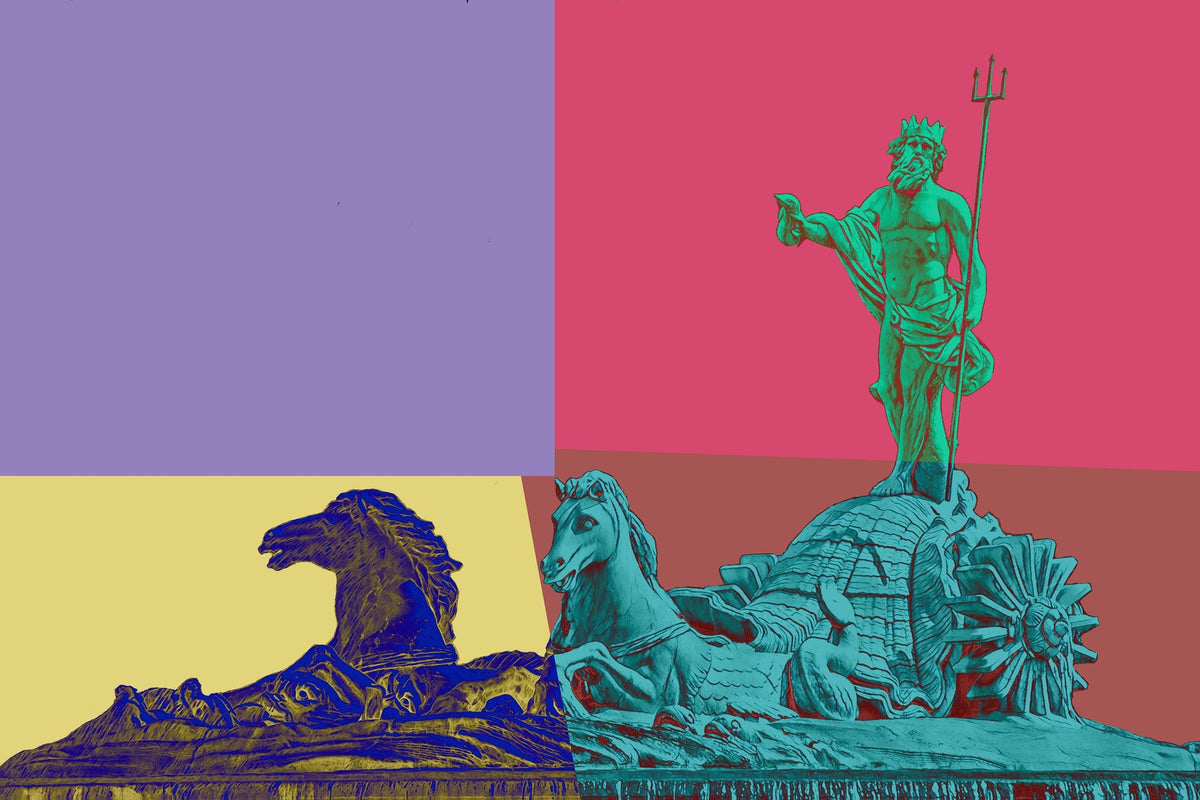 Cuadro de Neptuno Pop Art colorido - la obra