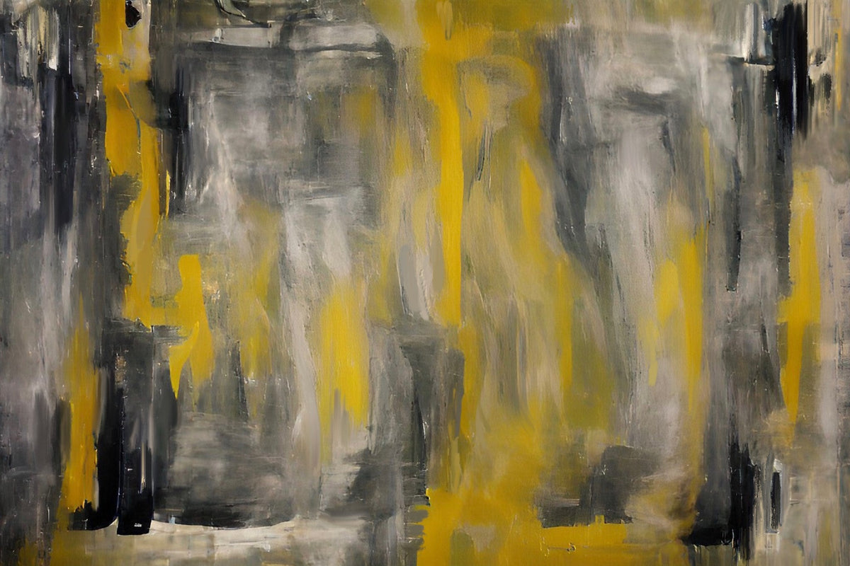 Cuadro Abstracto Ébano y Ocre - la obra