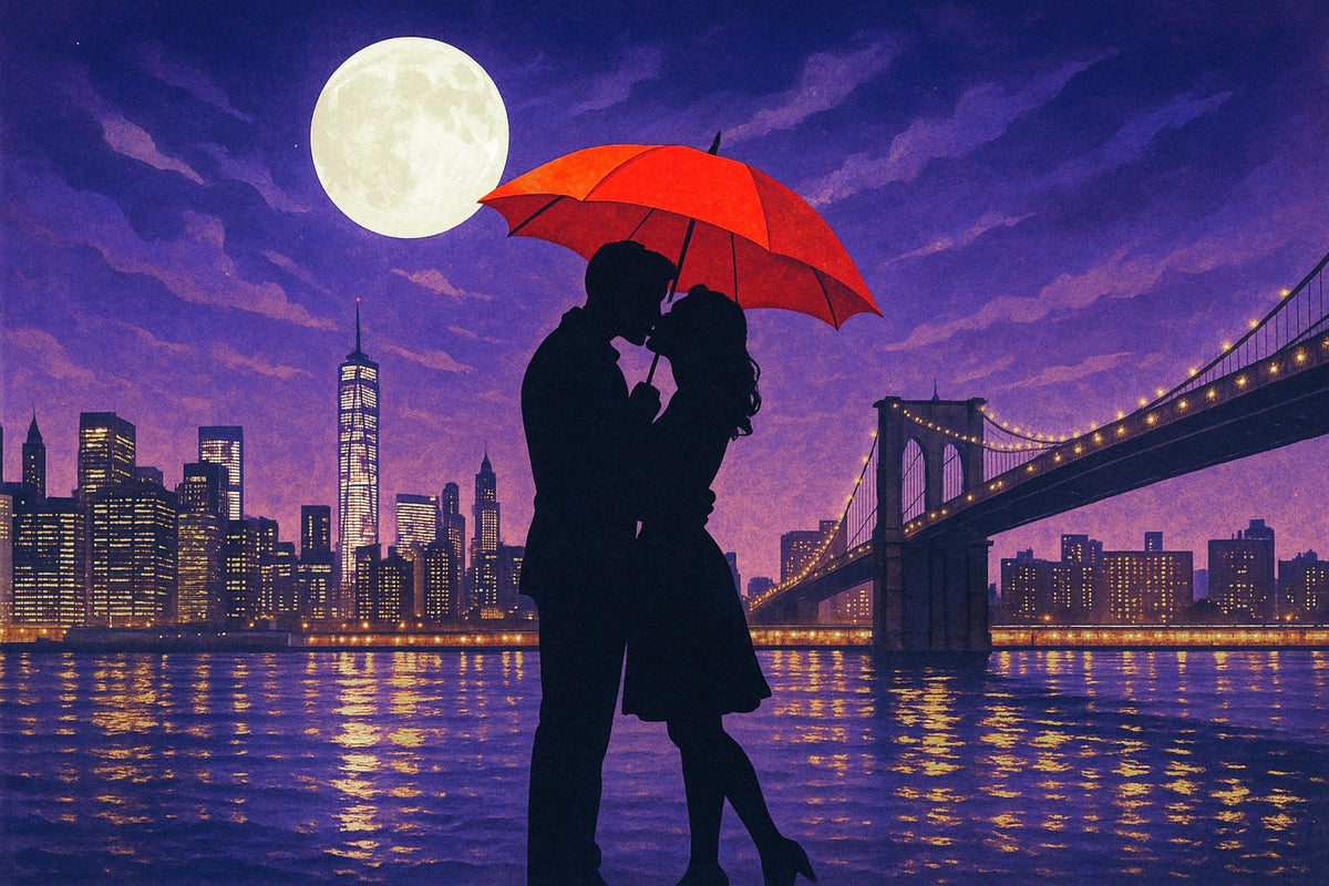 Cuadro Beso bajo la Luna en New York - la obra