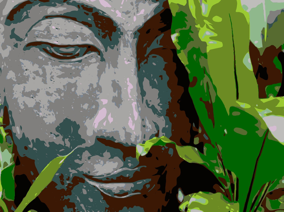 Cuadro zen de buda con verde - la obra